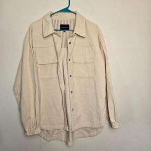 Cream Barn Jacket corduroy button Jacket with pockets Size L